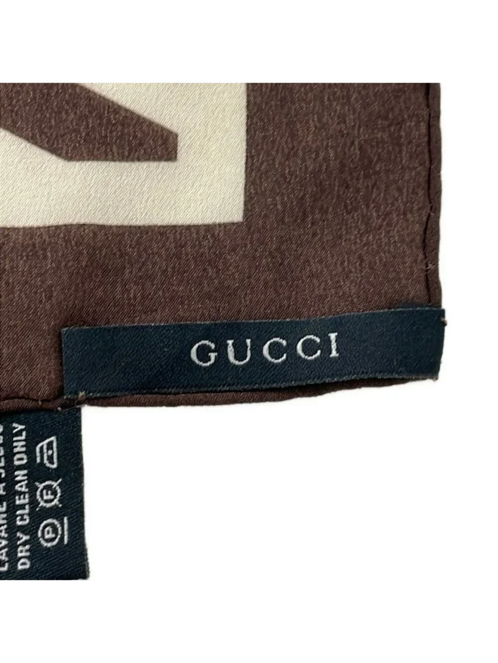 Gucci Scarf Dark Brown Ivory Navy